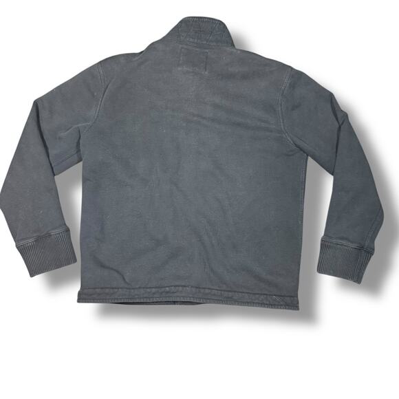 J Crew Outerwear‎ Fleece Jacket Mens Large Button Up Heavy Cotton Pockets Black - Picture 2 of 8